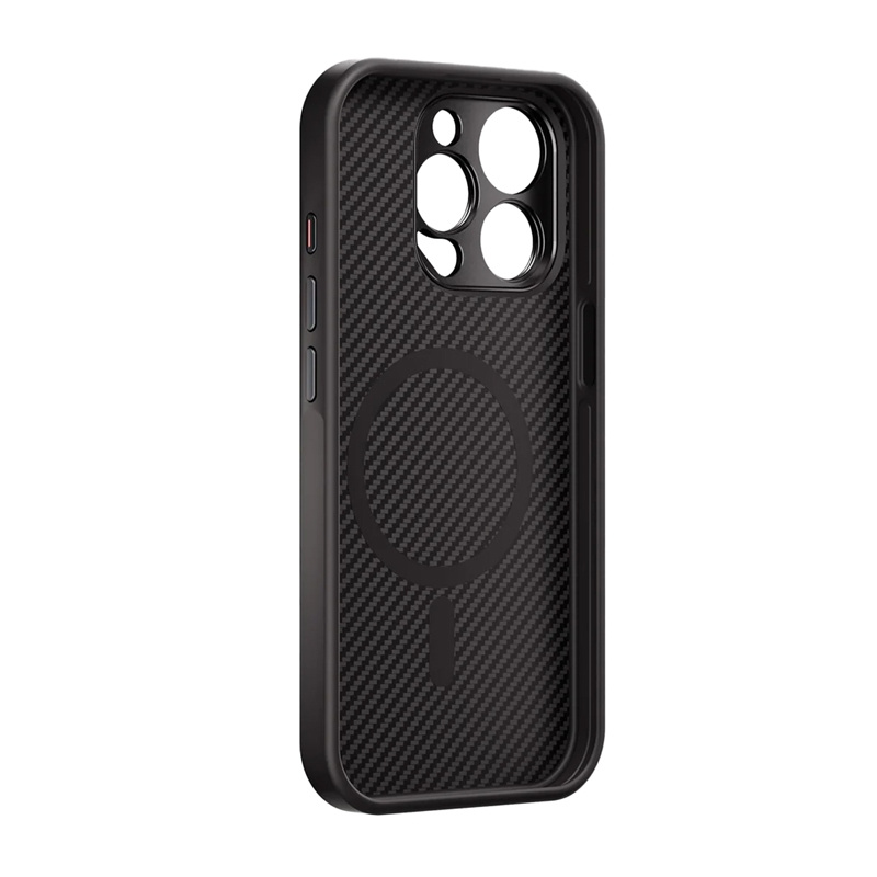 Mbrojtëse telefoni Freewell për iPhone 15 Pro, montim lente 17mm, MagSafe, e zezë karbon