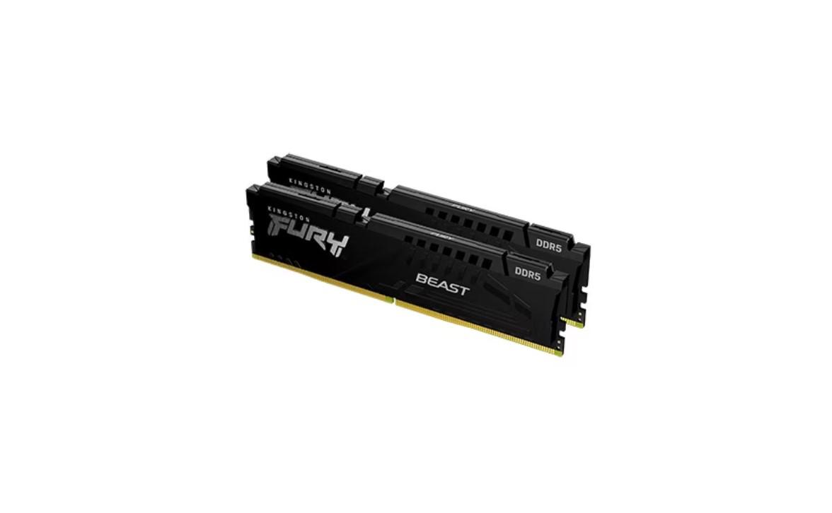 Memorie RAM Kingston FURY Beast, 16GB DDR5 5200MT/s, kit 2x8GB, e zezë