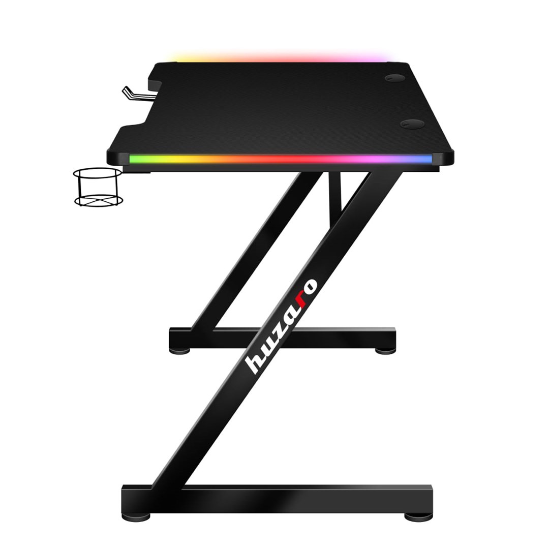 Tavolinë lojërash Huzaro Hero 2.5, 120x60 cm, 25 mm,RGB LED, e zezë