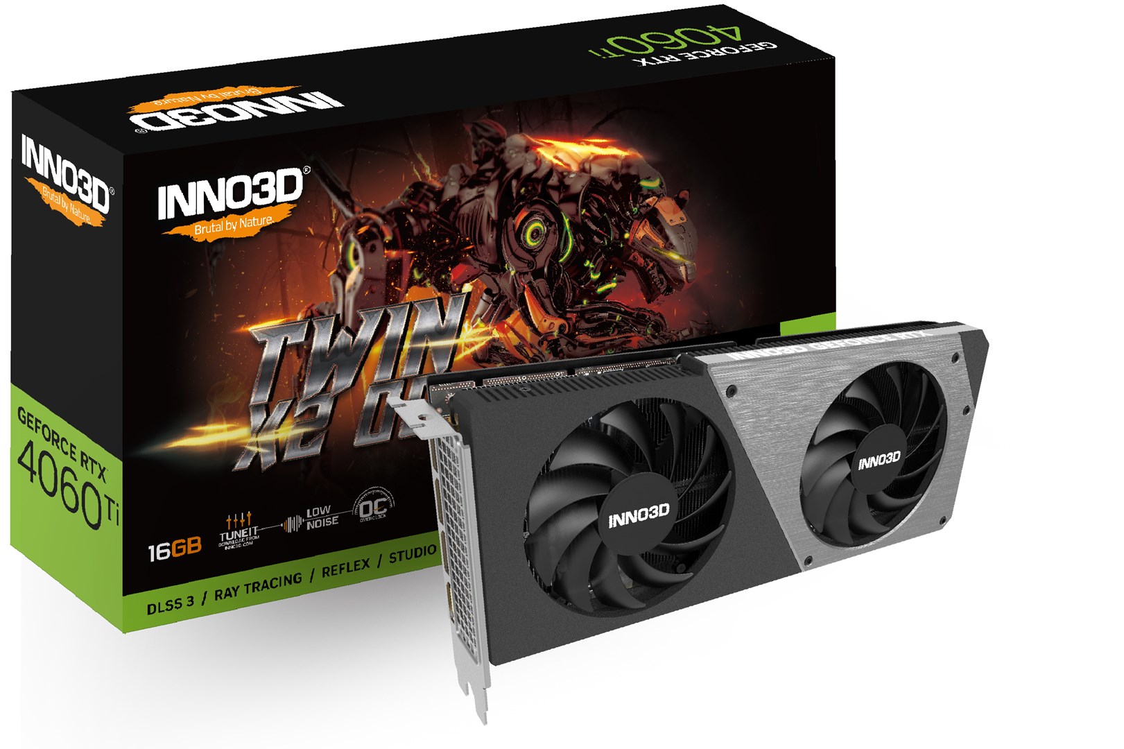 Kartë grafike Inno3D NVIDIA GeForce RTX 4060 Ti, 16 GB GDDR6, N406T2-16D6X-178055N