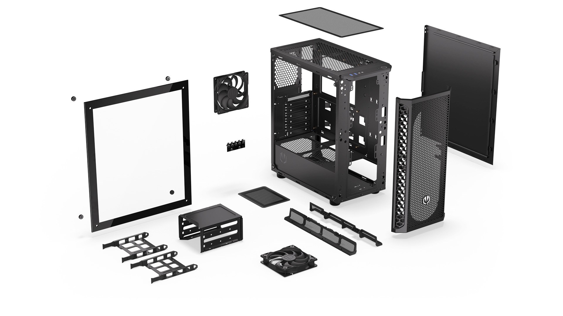 Kuti kompjuteri Endorfy Signum 300 Core EY2A004, ATX, me xham të temperuar, e zezë