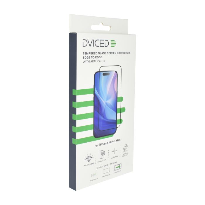Dviced Tempered Glass Screen Protector Edge To Edge For iPhone 16 Pro Max With Applicator