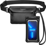 Set mbrojtës Spigen A621, kuti universale ujërezistente IPX8 për telefon 6.9", çantë beli ujërezistente, e zezë