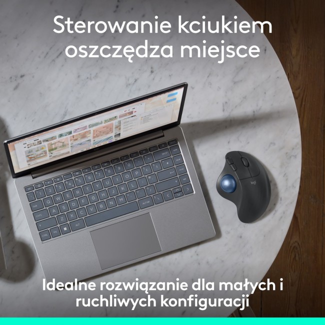Maus wireless Logitech ERGO M575S, trackball, ergonomik, grafit