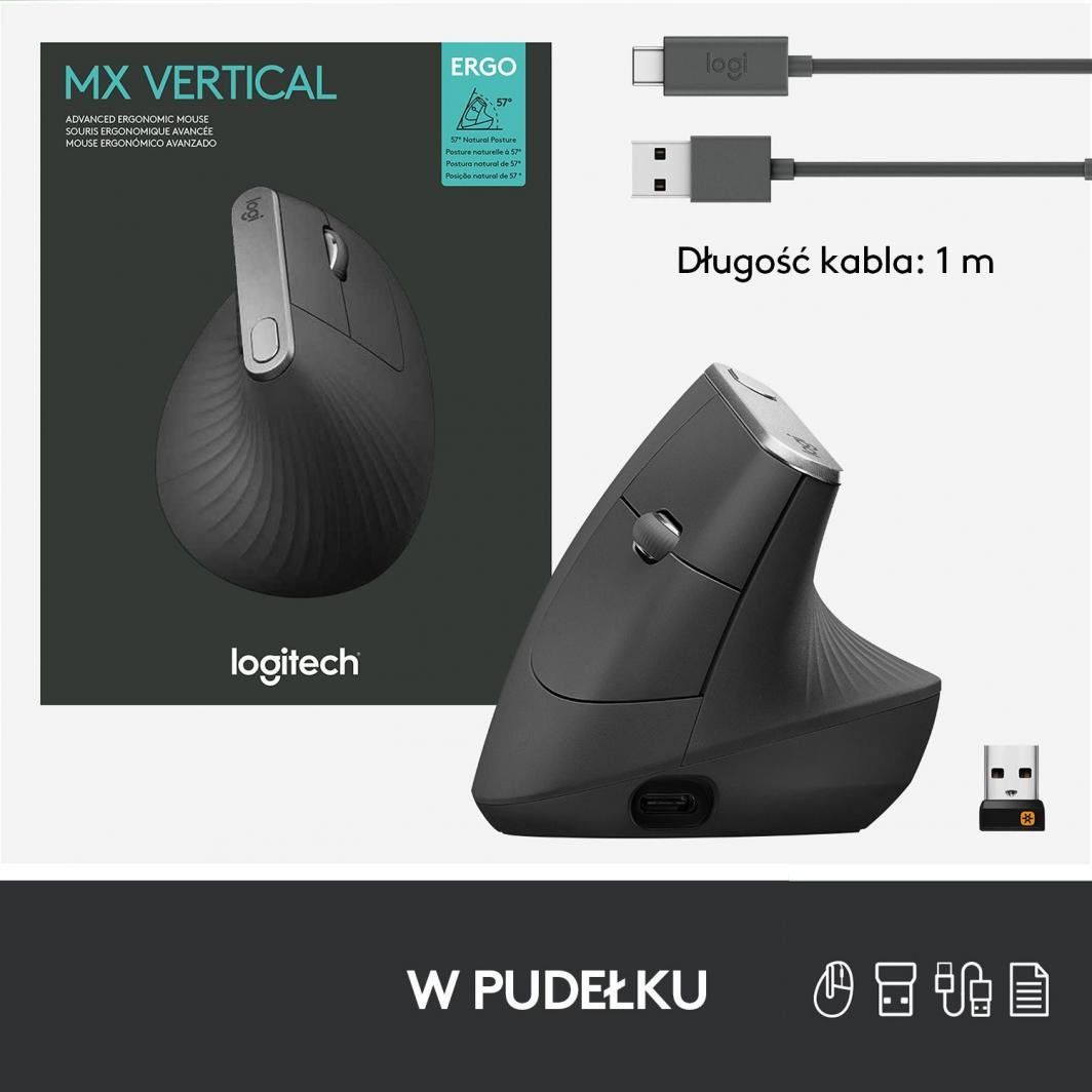 Глувче Logitech MX Vertical (910-005448), црно