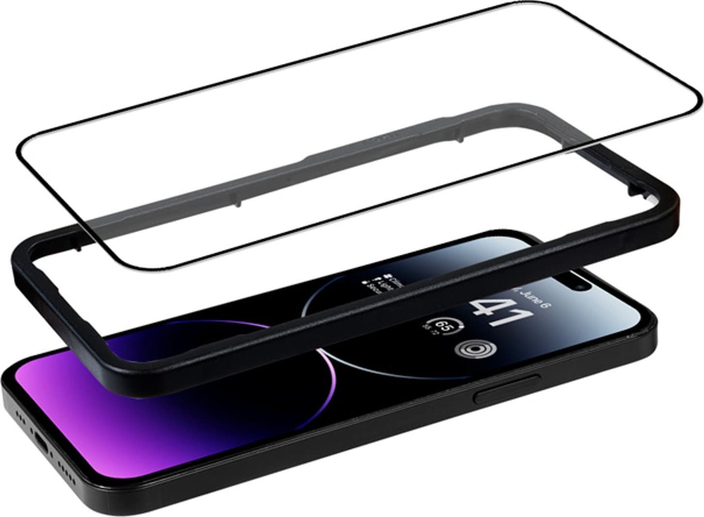 Xham mbrojtës Crong 3D Armour Glass, antibakterial, për iPhone 14 Pro Max, transparent