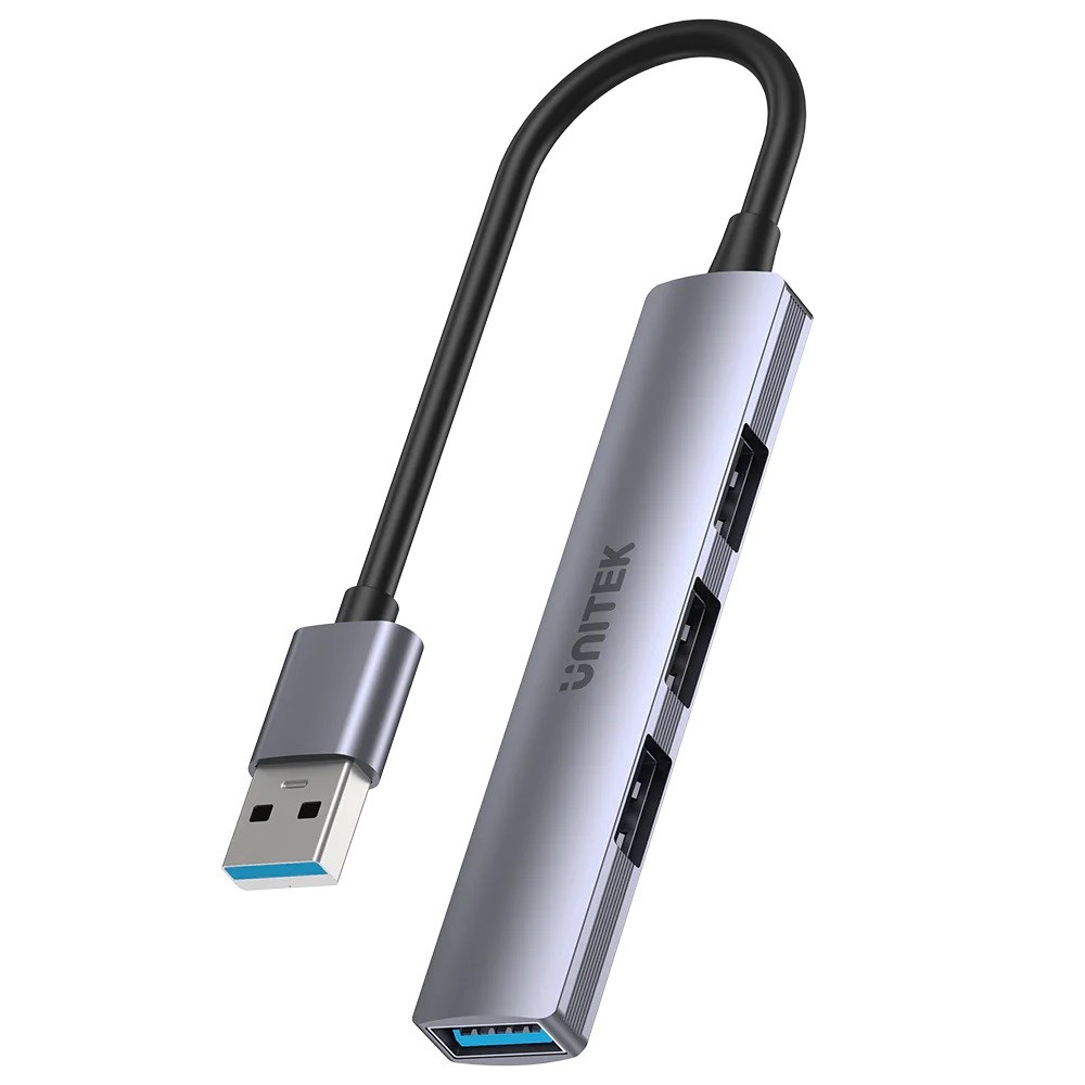 USB Hub Unitek Y-2178, 4x USB 2.0, i argjendtë