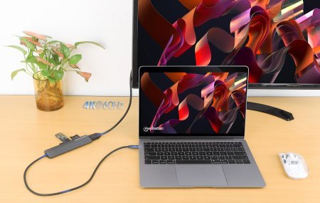 Hub USB C Manhattan 7 në 1, HDMI 4K, Power Delivery 100W, gri