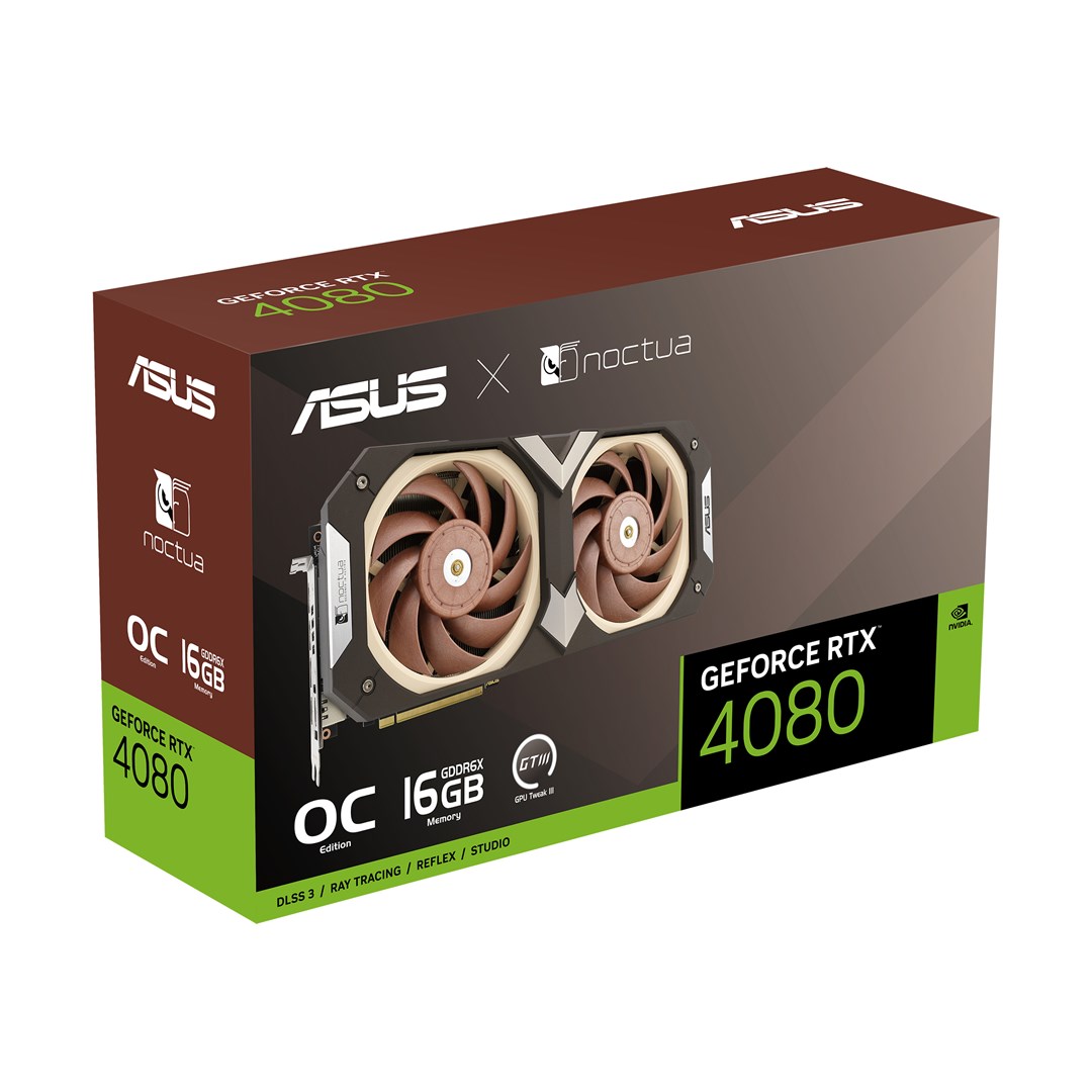 Kartë grafike ASUS NVIDIA GeForce RTX 4080, 16 GB GDDR6X, RTX4080-O16G-NOCTUA