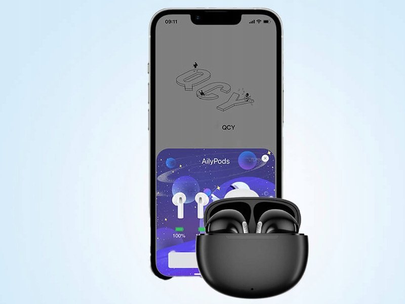 Kufje wireless QCY T20, in ear, Bluetooth 5.3, të zeza