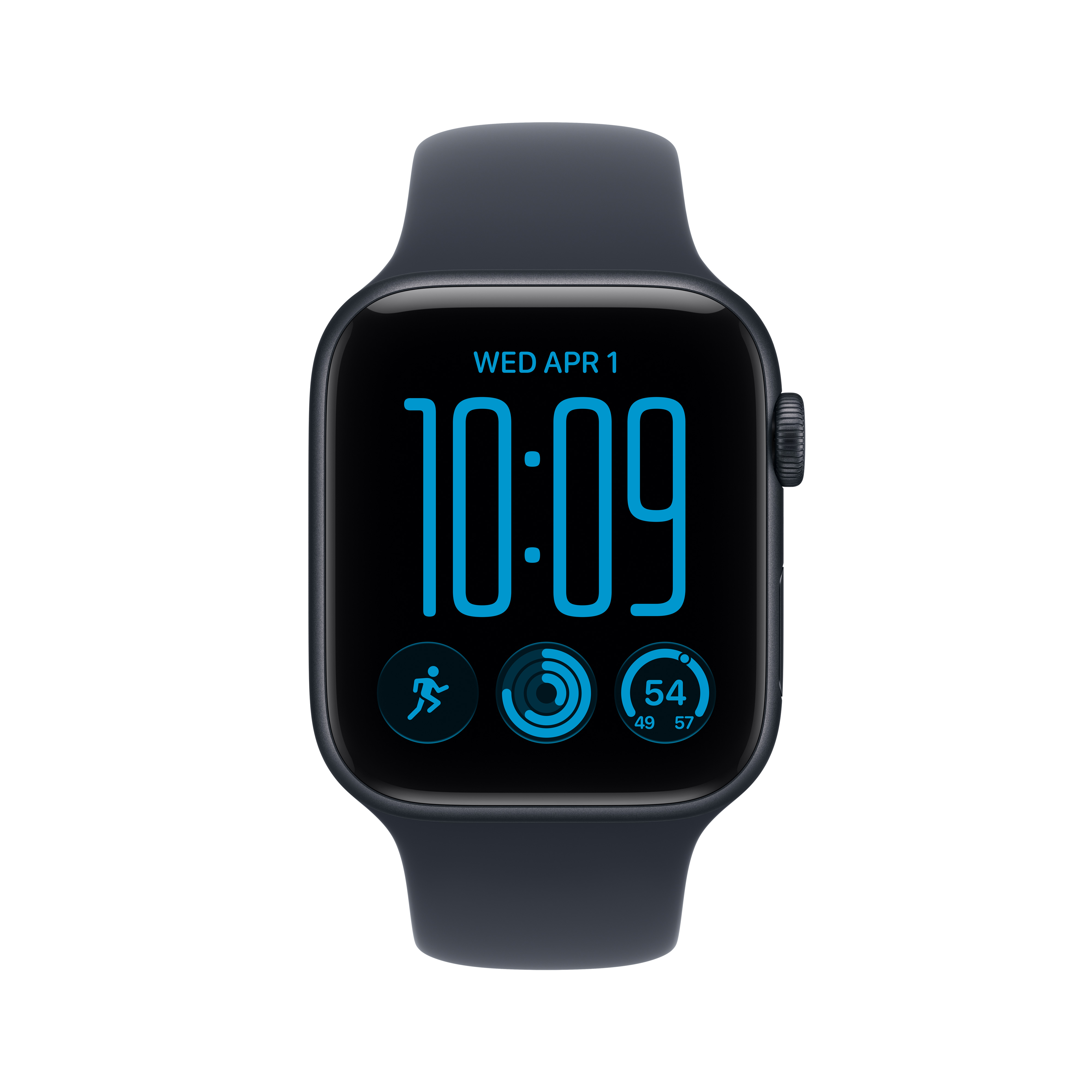 Apple Watch SE3 v2 GPS + Cellular 44mm Midnight Aluminum Case with Navy Blue Sport Band, M/L