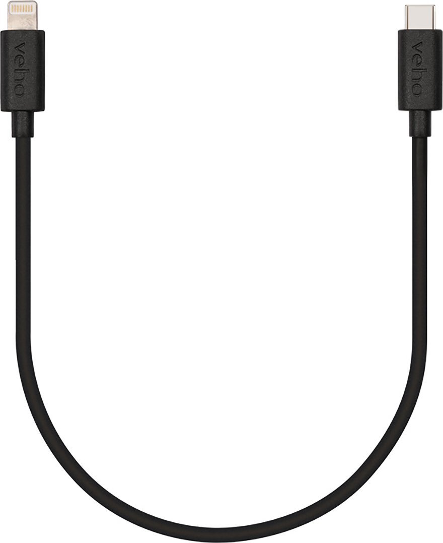 Kabllo karikimi Veho USB C në Lightning, 0.2m, i zi