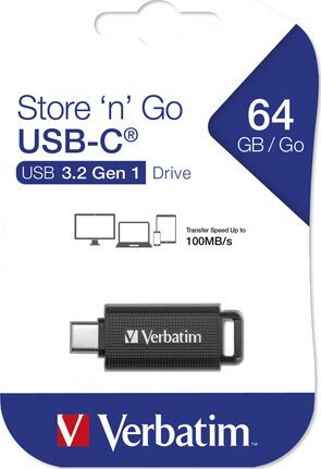 USB Verbatim Store n Go, 64GB, USB-C 3.1 Gen 1, i zi