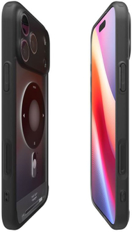 Mbështjellës telefoni Spigen Ultra Hybrid MagSafe për iPhone 17 Pro, transparent, i zi