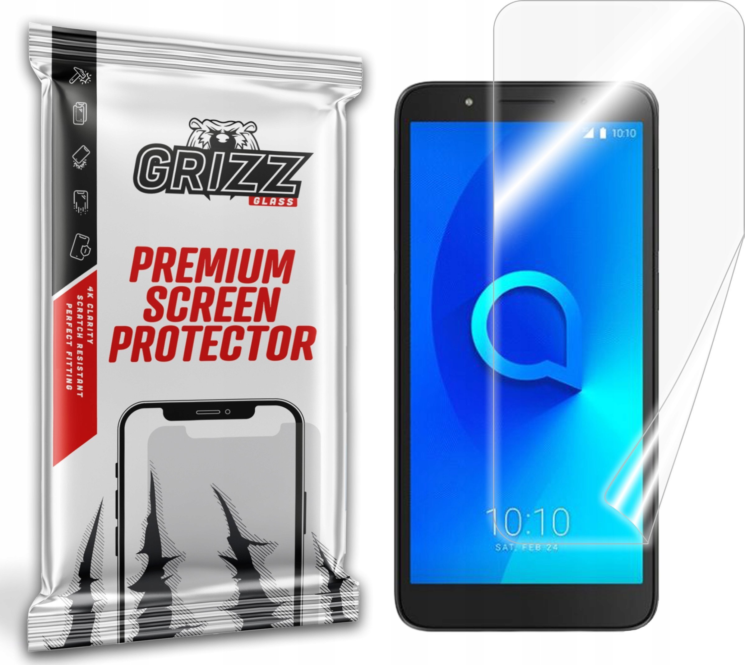 Mbështjellës ekrani Grizzprotector Ceramic, për Alcatel 1C 2019, transparent