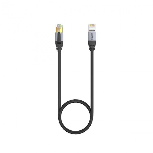 Kabllo rrjeti Unitek Ethernet RJ45 CAT8, S/FTP, 1m, e zezë