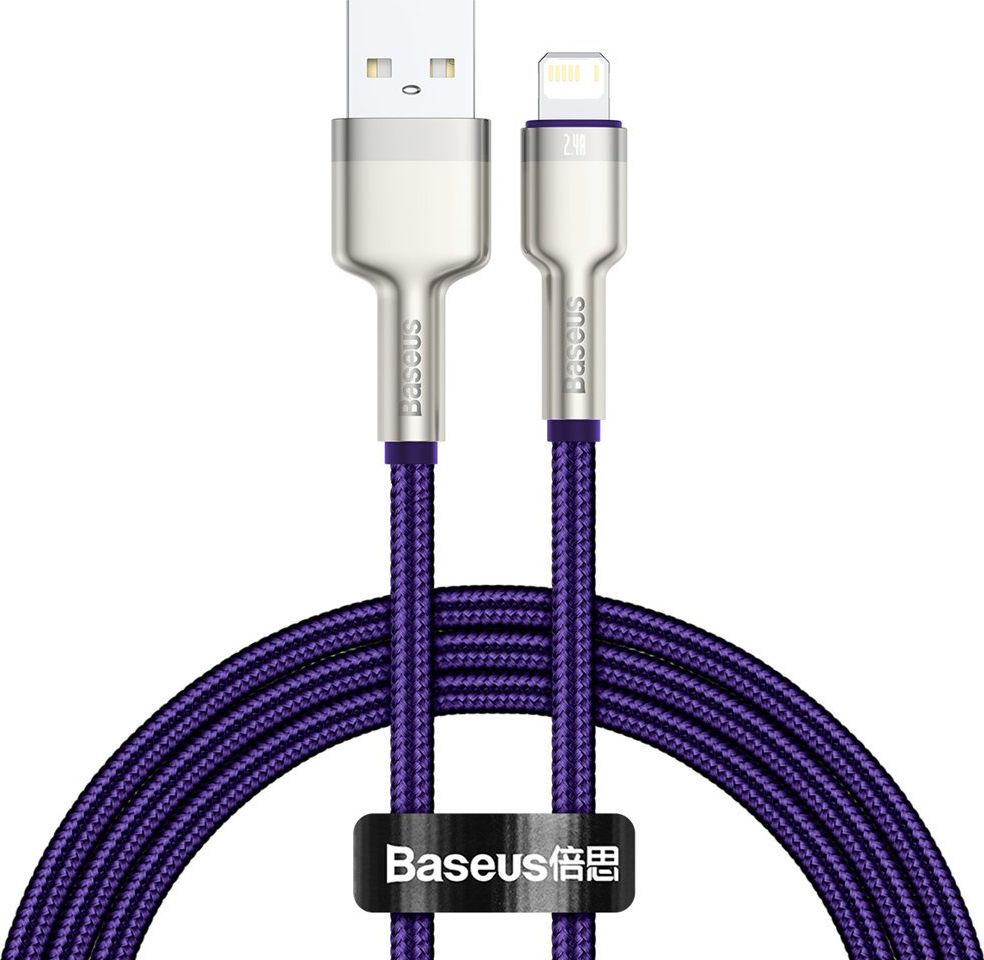 Kabllo USB Baseus USB A në Lightning, 1 m, 2.4A, vjollcë