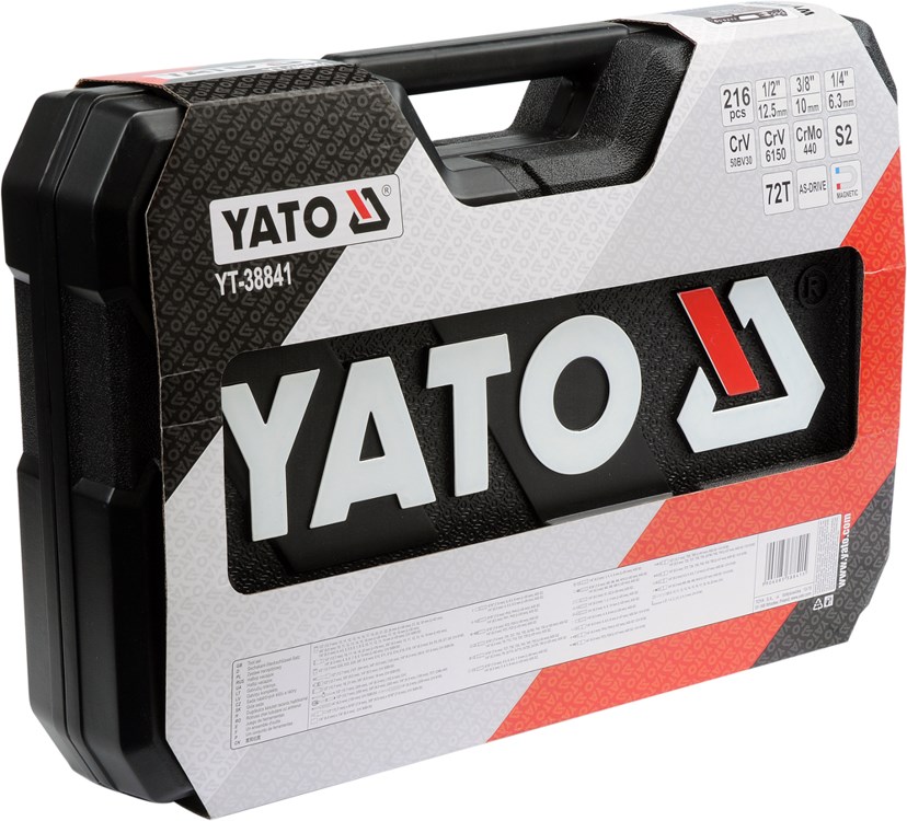 Set veglash Yato YT-38841, 216 pjesë, krom vanadium, argjendtë
