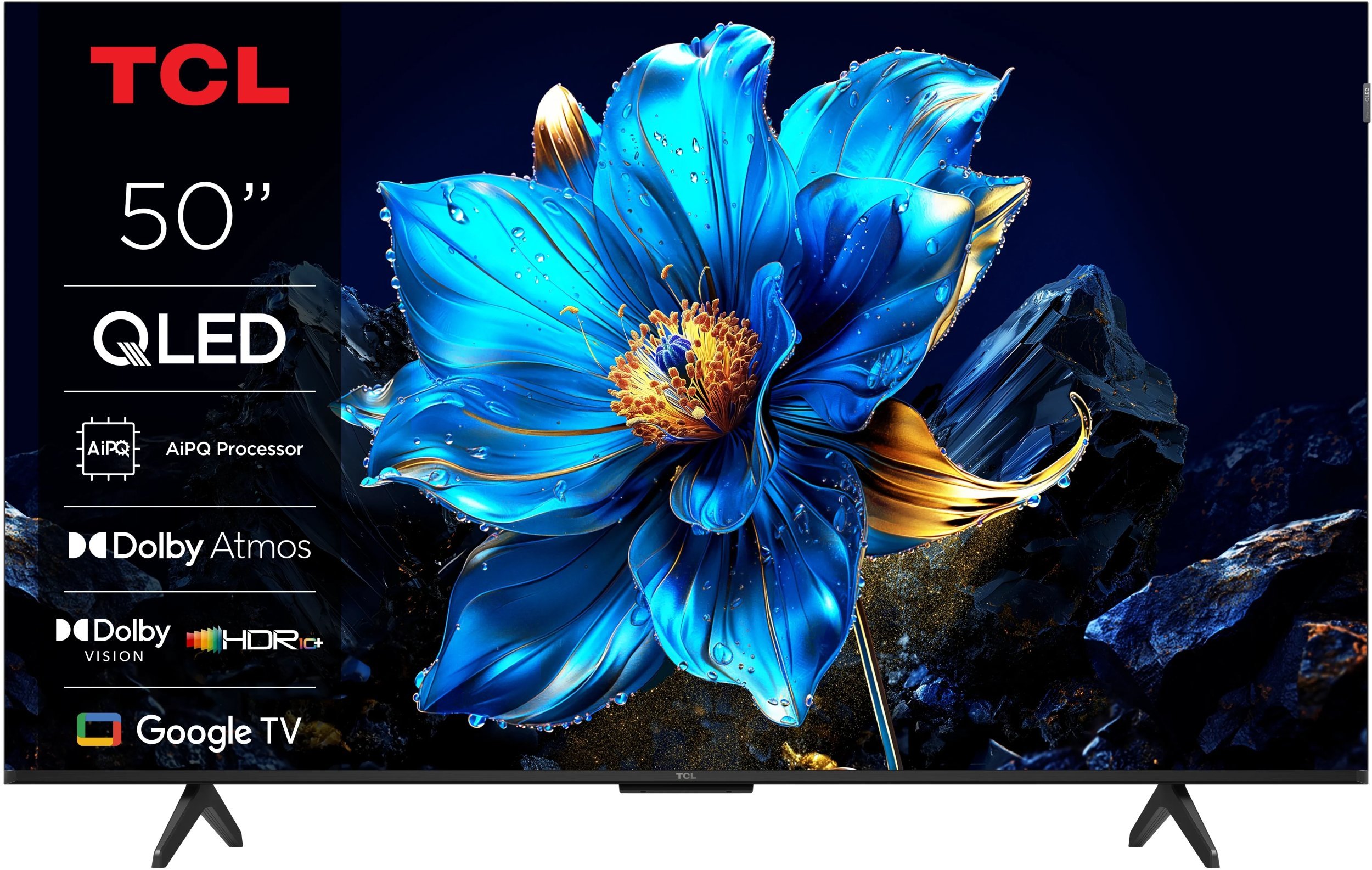 Телевизор TCL QLED 50P7K, 50\", 4K, Google TV, црн