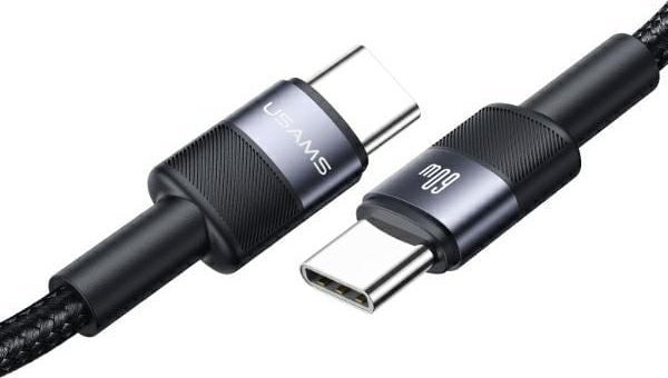 Kabllo USB C në USB C Usams SJ724, 1.2m, 60W, USB 3.0, çelik