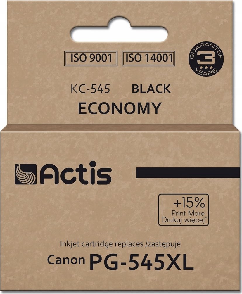 Patronë boje Factis KC-545, zëvendësuese për Canon PG-545XL, 15ml, 207 faqe, e zezë