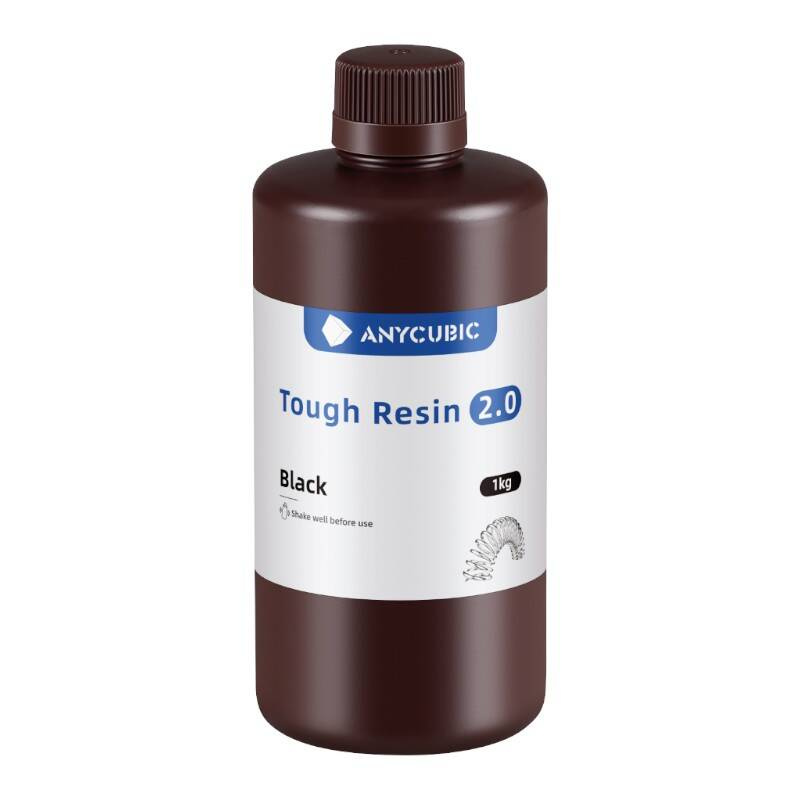 Rrëshirë 3D ANYCUBIC Tough Resin 2.0, 1kg, rezolucion i lartë, e zezë