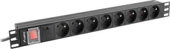 Shirit energjie Lanberg PDU 1U PDU-08E-0200-BK, 8x 230V, 16A, 2m, i zi