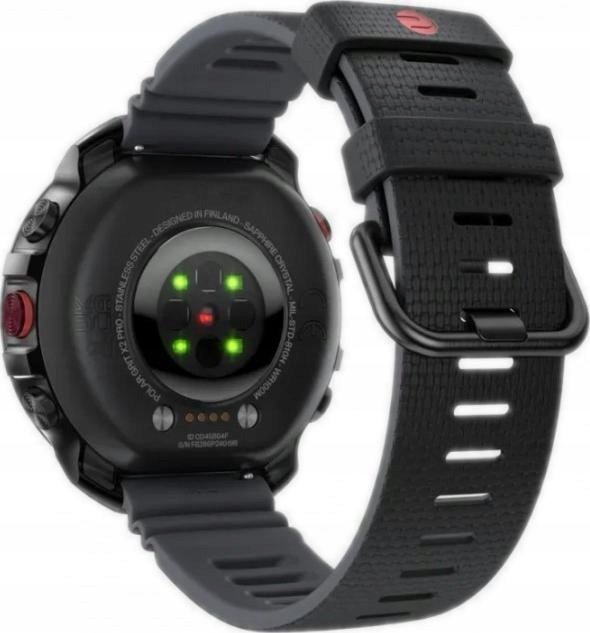 Спортски часовник Polar Grit X2 Pro, GPS со двојна фреквенција, AMOLED екран, црн