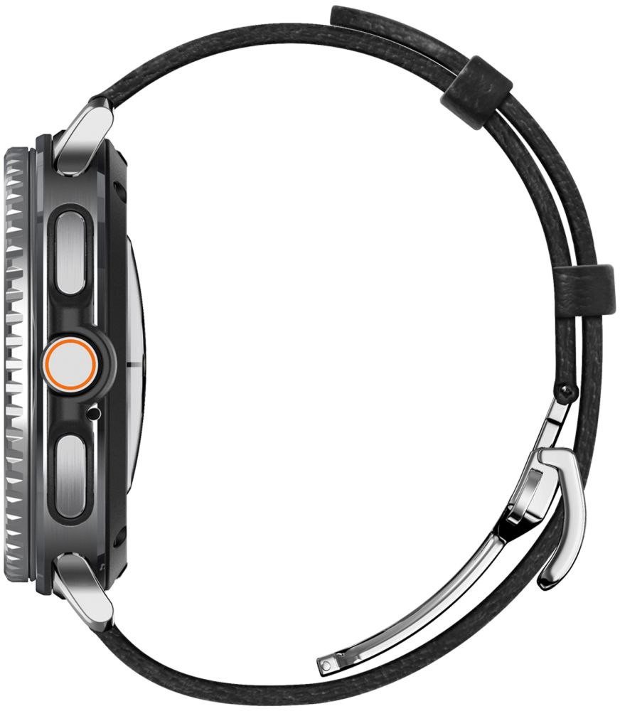 Rrip dore Spigen Enzo Band për Samsung Galaxy Watch 8, lëkurë natyrale, 46mm 44mm 40mm, i zi