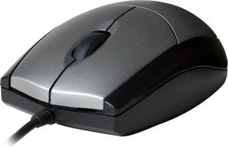 Maus V7 Optical, me kabllo, USB, i zi dhe i argjendtë