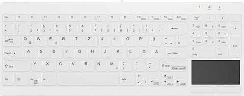 Тастатура Cherry Active Key MedicalKey AK-C7412F, компактна, со тачпад, нордиска, бела