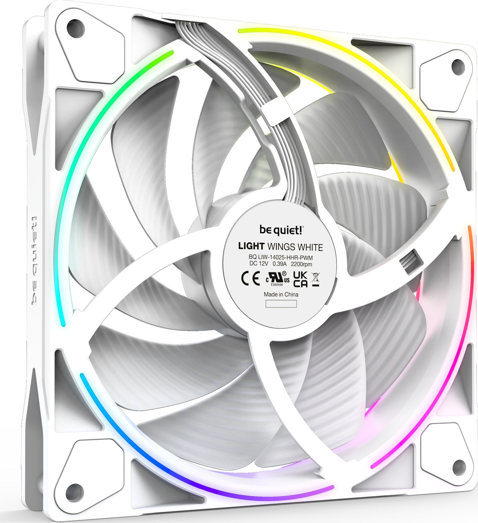 Ventilator PC be quiet! Light Wings BL103, 140mm PWM high speed, ARGB, paketë 3 copë, i bardhë