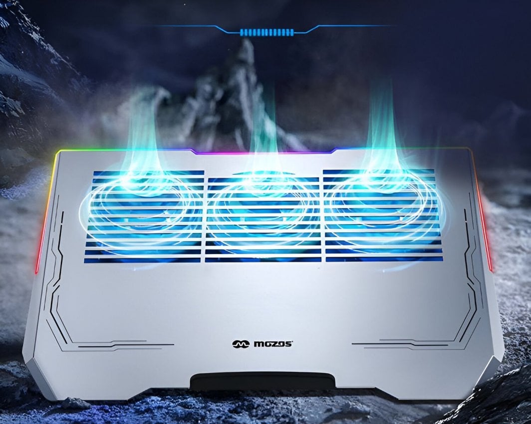 Ftohës për laptop Mozos LS6-RGB, i hirtë