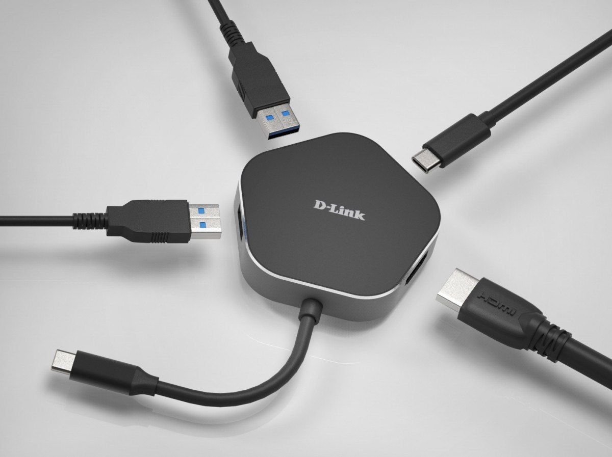 Docking station USB C D Link DUB M420, 4 ne 1, HDMI 4K, Power Delivery 60W, gri