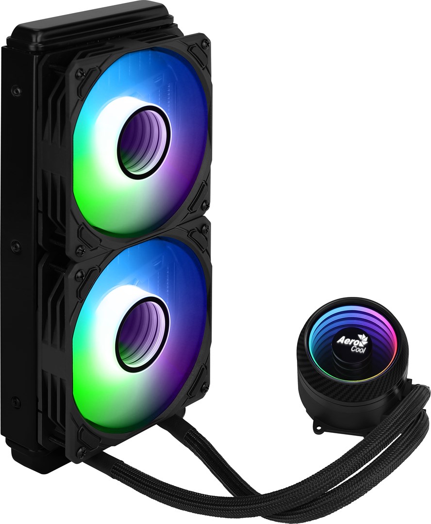 Ftohës me ujë Aerocool Mirage L240, 240mm, ARGB, i zi 2