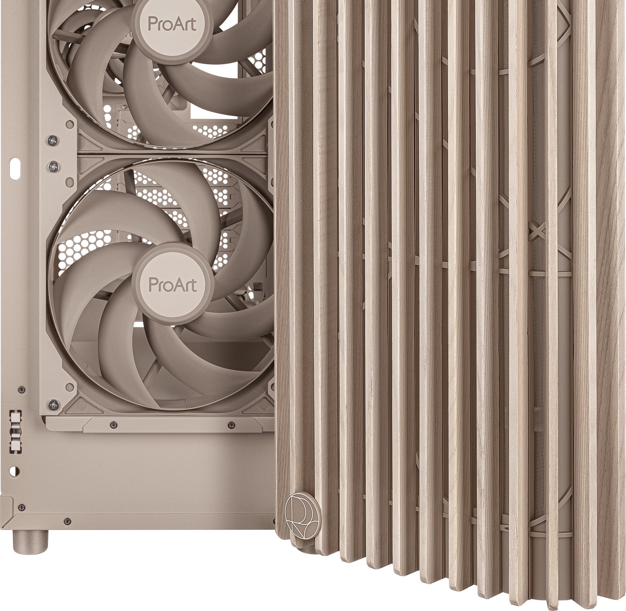 Kuti kompjuteri ASUS ProArt PA401 Wood Edition, ATX, ventilator PWM, beige