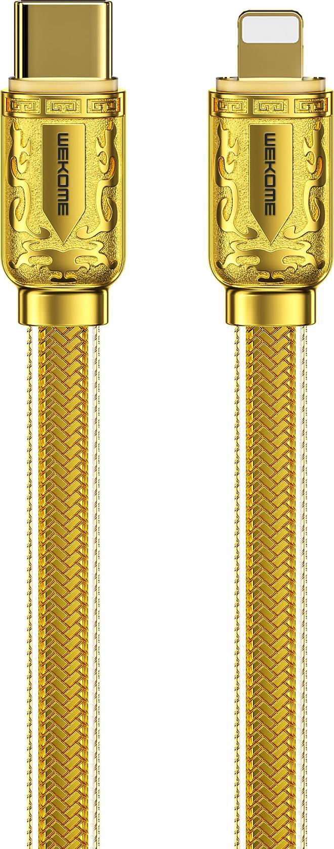 Kabllo USB Wekome WDC-163 Sakin Series, USB-C në Lightning, 1m, 20W, gold
