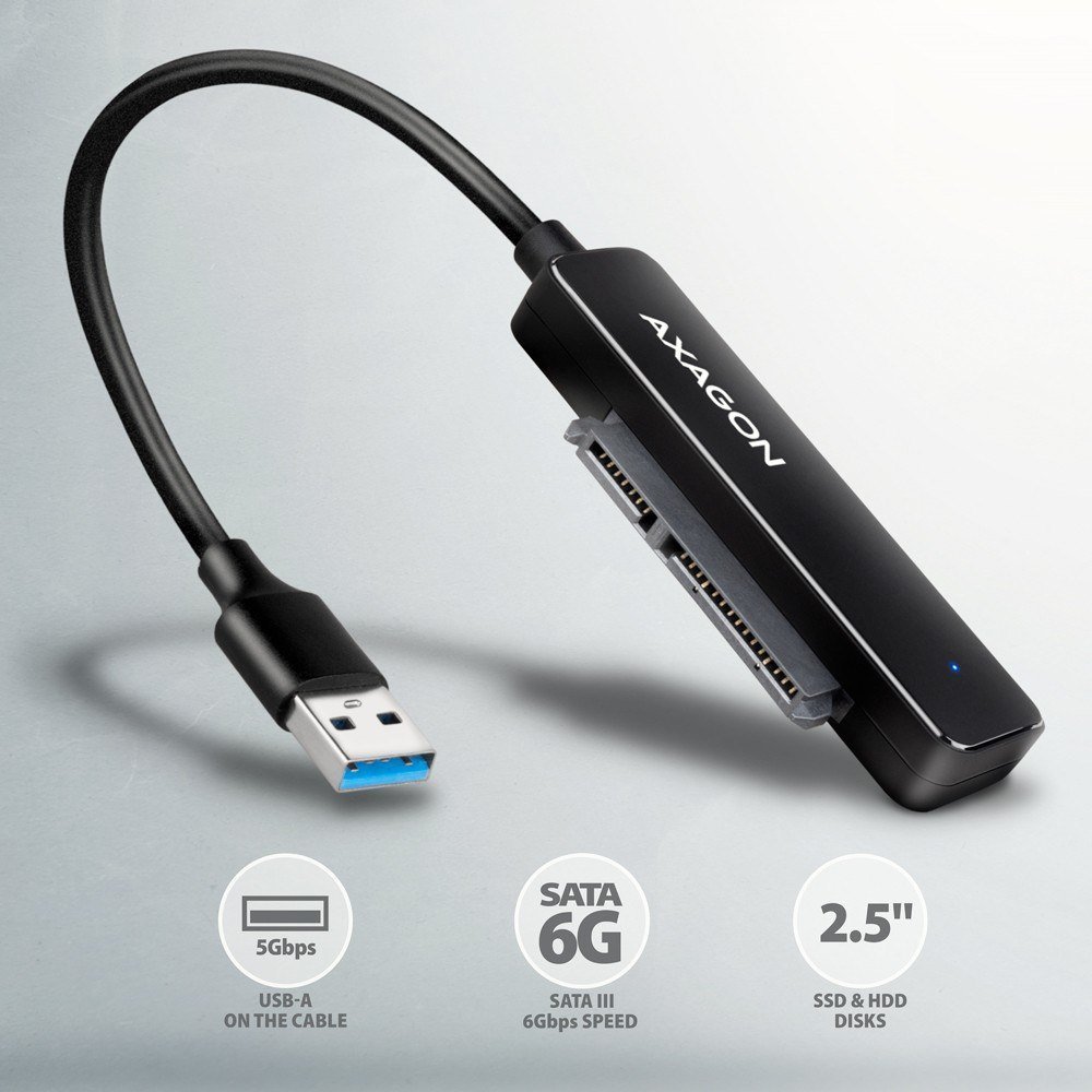 Adapter USB Axagon ADSA-FP2A, USB 3.2 5Gbps, SATA 2.5" HDD SSD, i zi