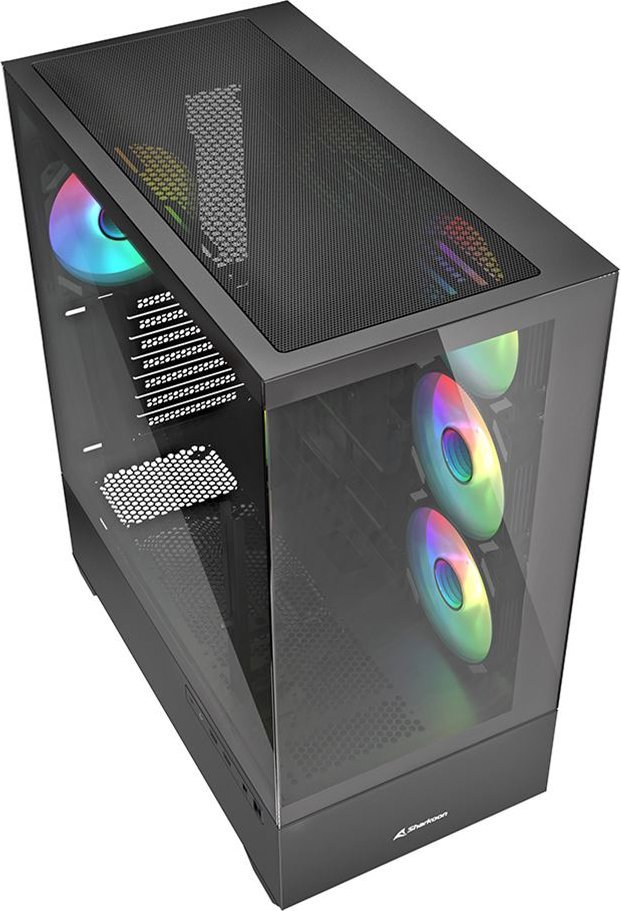 Kuti kompjuteri Sharkoon AK6 RGB, mid tower, ATX, e zezë