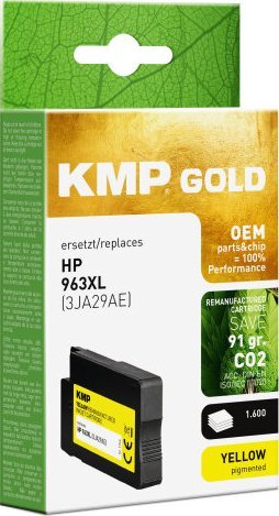 Patronë boje KMP GOLD HP 963XL 3JA29AE, 2000 faqe, e verdhë