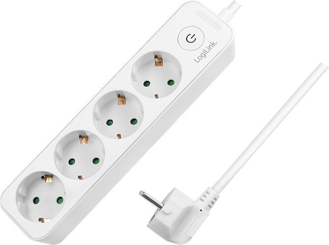 Shirit rryme LogiLink LPS245, 4 priza, 1.5m, i bardhë