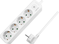 Продолжен кабел LogiLink LPS245, 4 приклучоци, 1.5 m, бел