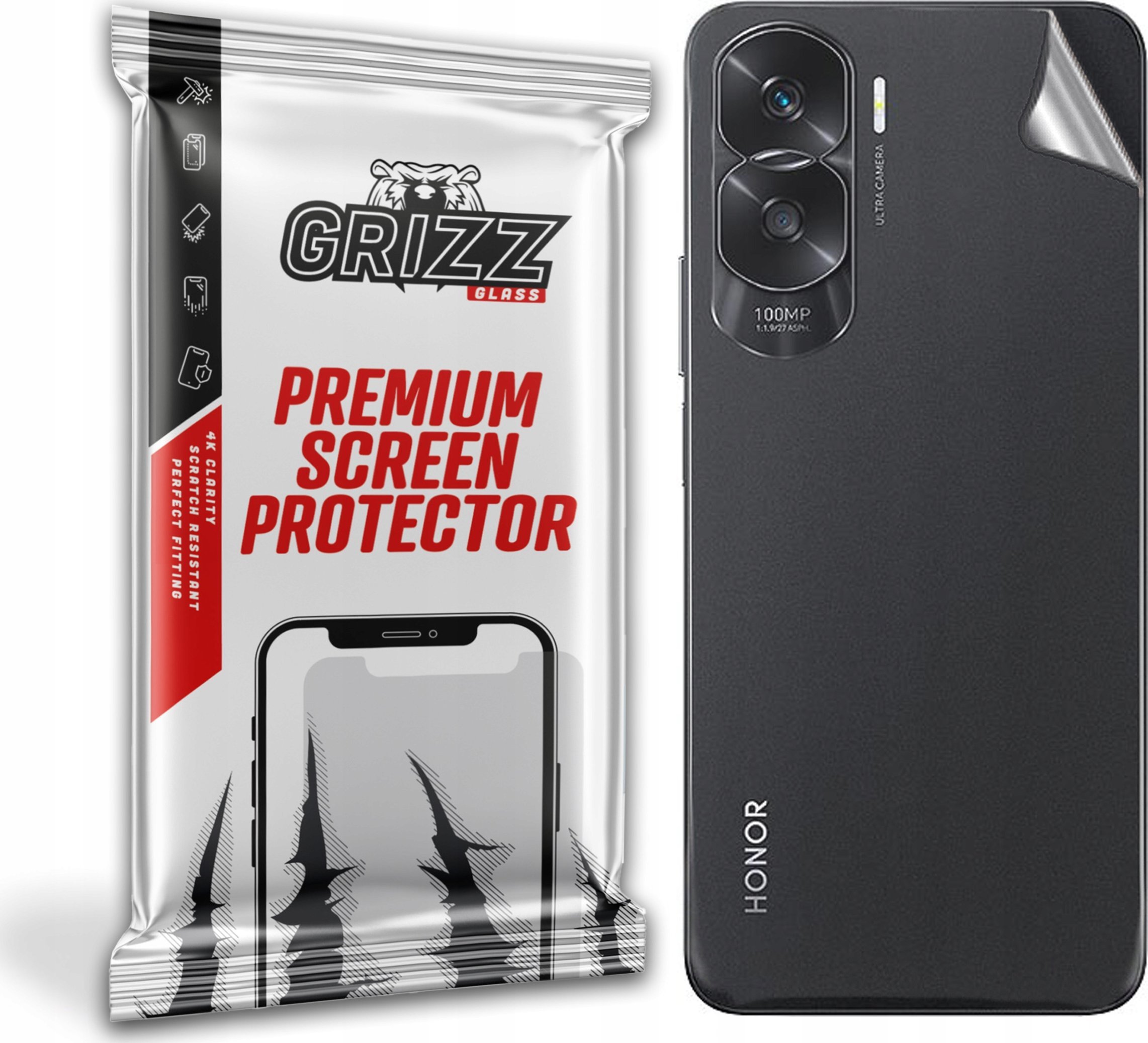 Folie mbrojtëse Grizz SatinSkin për Honor X50i, për pjesën e pasme, transparente