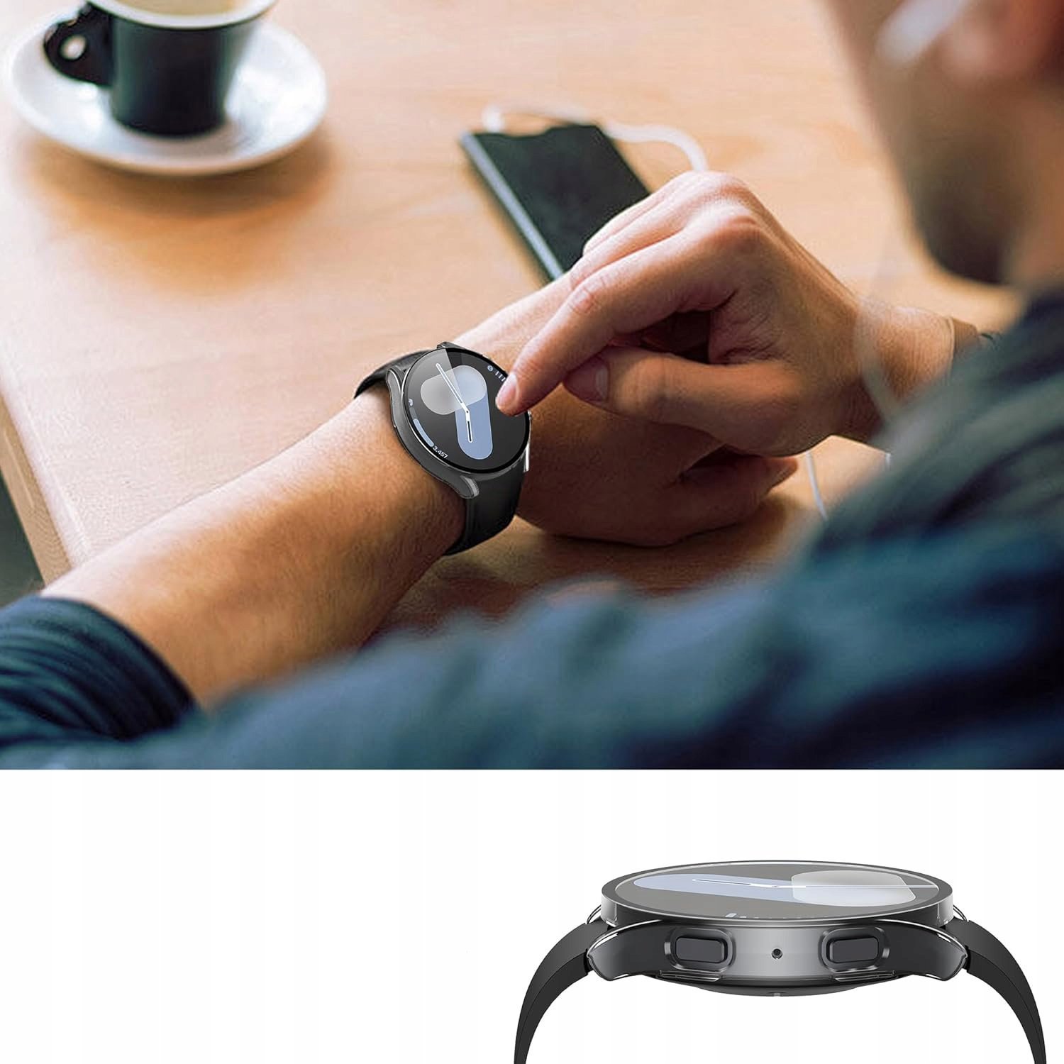 Kuti mbrojtëse Tech-protect DEFENSE360 për Samsung Galaxy Watch 7 40mm, xham i temperuar, transparente
