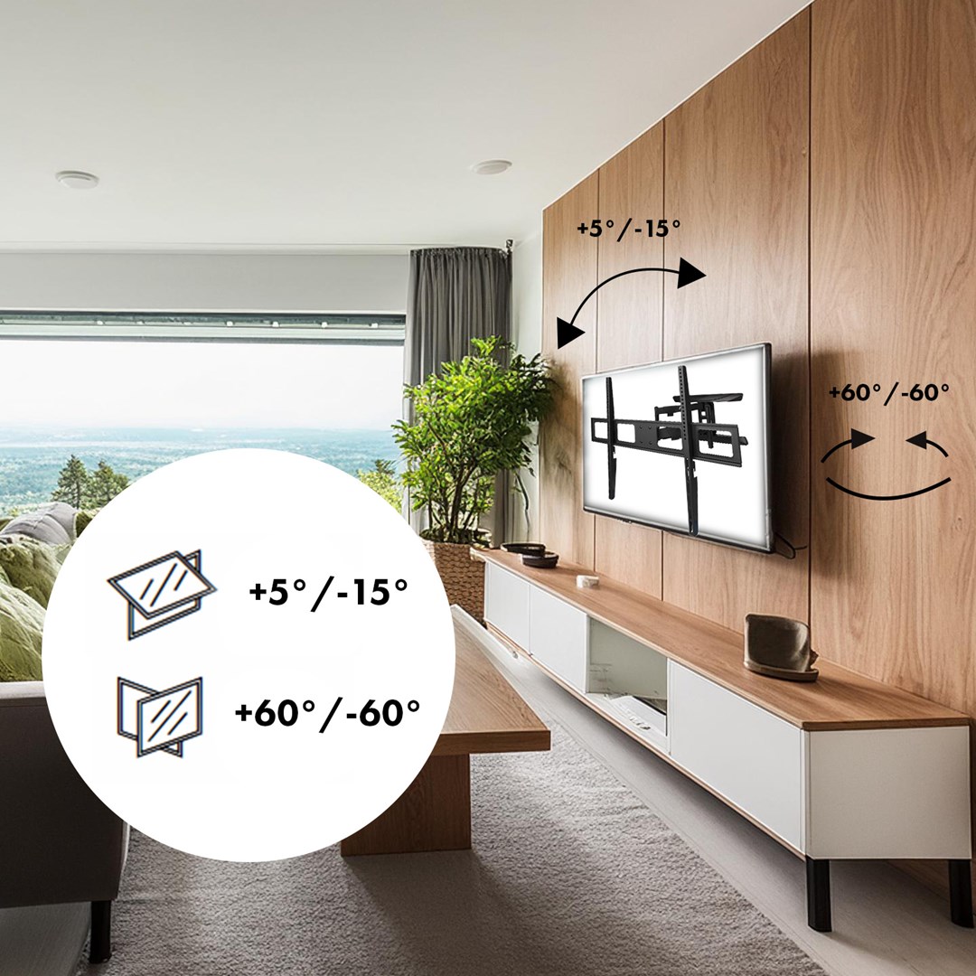 Mbajtëse muri për TV Maclean MC-423, 43-100", e zezë