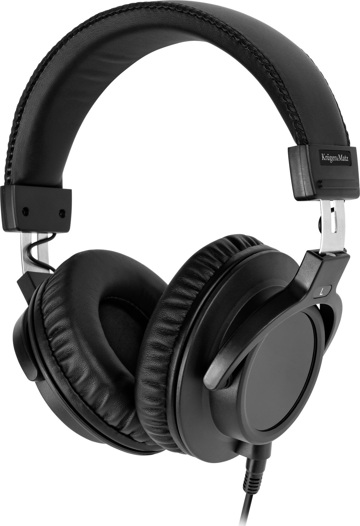Kufje in ear me kabllo Kruger Matz, 2.5m, për DJ, të zeza