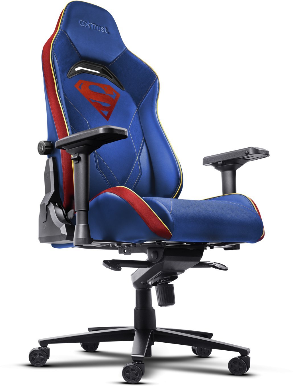 Karrige gaming Trust GXT 721SM Ruya Pro Superman, ergonomike, blu e kuqe