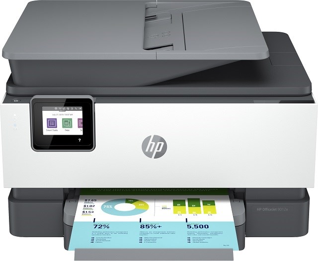 Printer multifunksional HP OfficeJet Pro 9012e, Inkjet termal, i zi