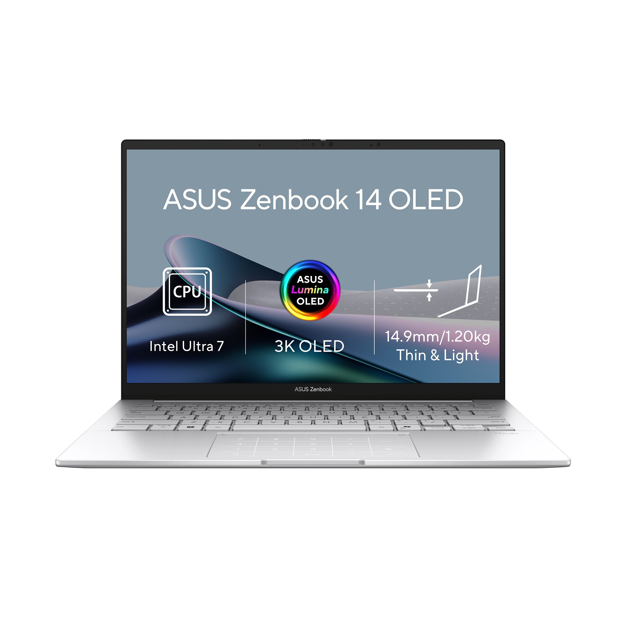 Laptop ASUS Zenbook 14 OLED (UX3405), 14", Intel Core Ultra 7, 32GB RAM, 1TB SSD, Intel Arc 140T, i bardhë