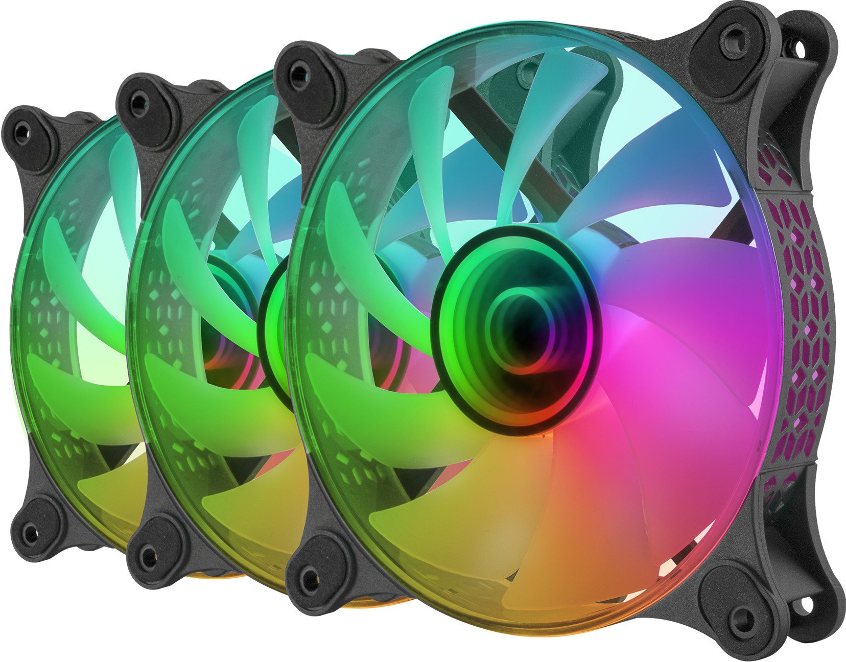 Set ventilatorë PC Mars Gaming MF3DKIT, 12 cm, 3 copë, të zinj 2
